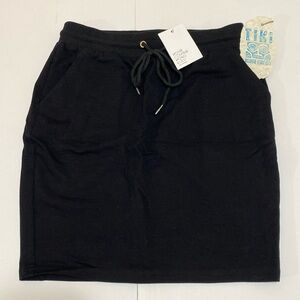 Blanc De Blanc Cotton Spandex Drawstring Pocket Mini Skirt Small Homecoming HNL